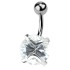Navel piercing WOW with round clear zircon