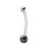 Belly button piercing with PTFE rod, 1.6x12mm with silver heart