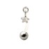 Belly button piercing with PTFE bar, 1.6x12mm with clear mini crystal star