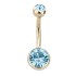 9 carat belly button, double jeweled