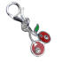 Pendant delicious cherries made of 925 sterling silver with glitter
