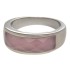 Steel ring with pink synthetic stone