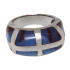 Steel ring with purple colored acrylic areas