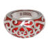 Steel ring with red acrylic color surface ornaments