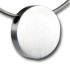Round pendant in stainless steel, 25mm, 5.2mm thickness
