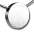 Round pendant in stainless steel, 25mm, 5.2mm thickness