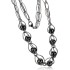 Steel necklace with steel balls in hematite look