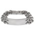 Double row steel bracelet with polished stainless steel plate