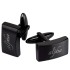 Cufflinks rectangular made of stainless steel with black PVD coating with your engraving
