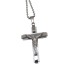 Stainless steel cross pendant with Jesus figure, 47x31mm
