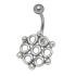 Belly button piercing with a retro design made of 925 silver 1.6x6mm / 1.6x8mm / 1.6x10mm / 1.6x12mm / 1.6x14mm
