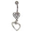 Belly button piercing with a retro heart design made of 925 silver 1.6x6mm / 1.6x8mm / 1.6x10mm / 1.6x12mm / 1.6x14mm