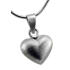 Heart-shaped matte pendant made of 925 sterling silver, 15x15mm