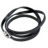 Black leather bracelet with olive-shaped magnetic clasp