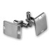 Stainless steel cufflinks, rectangular, matte finish with polished accents