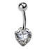 316L Surgical Steel Banana with a Heart Shaped Zirconia set