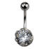 316L surgical steel rod, round zirconia set in silver