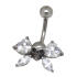 Belly button piercing with skull motif and crystal wings