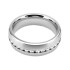 Stainless steel ring ring, 6mm wide, set with crystals all around