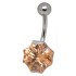 Belly button piercing 1.6x10mm with spectacular octagonal zirconia
