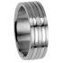 Titanium ring with diamond 4 grooves matte & polished
