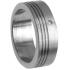 Titanium ring with diamond matte 3 side grooves and polished