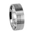Titanium partner ring - 3  matted and polished grooves side