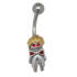 Belly button piercing with a zombie boy as a design 1.6x10mm