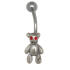 Belly Button Piercing with a Zombie Teddy Design 1.6x10mm