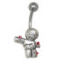 Belly button piercing with a zombie scarecrow design 1.6x10mm