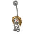 Belly button piercing with a zombie design of blond punks 1.6x10mm