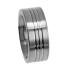 Titanium partner ring size Groesse- 3 middle matted and polished grooves