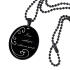 Pendant oval stainless steel PVD black coated individual engraving, style dog tag