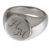 Signet ring made of stainless steel with a round engraving area with an individual engraving