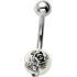 316L navel piercing, pearl with floral motif edelweiss 03