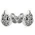 316L Ear studs, FLAME motif, crystals