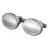 Stainless steel cufflinks in oval shape, smooth frame