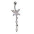 Belly button piercing - butterfly made of sterling silver with zirconia wings, color selectable