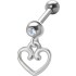316L steel helix ear piercing 1.2x6mm, HEART pendant ornament
