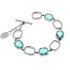 Bracelet made of stainless steel with gemstones - aquamarine