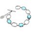 Bracelet made of stainless steel with gemstones - aquamarine