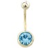 9k gold wand with crystal in lower ball