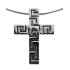 Sterling silver cross pendant, shiny &amp; oxidized