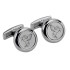 Cufflinks SOLID made of stainless steel round with polished round insert and engraving