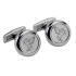 Cufflinks SOLID made of stainless steel round with polished round insert and engraving