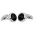 Round SOLID stainless steel cufflinks with black PVD-coated insert for engraving