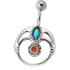 Belly button piercing American Indian 1.6x10mm with semi-precious stones