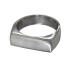 Fine sterling silver signet ring with a narrow rectangular front