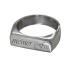 Fine signet ring made of sterling silver with individual engraving, narrow rectangular front