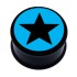 Plastic picture plug, BLACK STAR motif